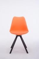 Besucherstuhl Troyes Kunstleder Rund walnuss (eiche) orange Besucherstuhl Troyes Kunstleder Rund walnuss (eiche) orange