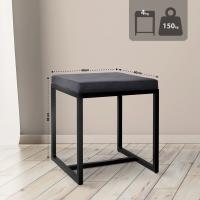Sitzhocker Barci B Samt schwarz 