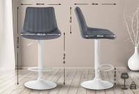 2er Set Barhocker Toni Stoff weiß grau 2er Set Barhocker Toni Stoff weiß grau