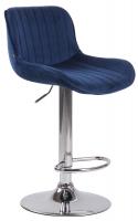 Barhocker Lentini Samt chrom blau Barhocker Lentini Samt chrom blau