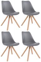 4er Set Stühle Toulouse Kunstleder Natura Square grau 4er Set Stühle Toulouse Kunstleder Natura Square grau