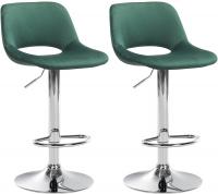 2er Set Barhocker Camden Samt chrom grün 2er Set Barhocker Camden Samt chrom grün
