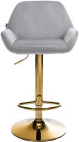 2er Set Barhocker Braga Gold Samt grau 