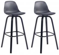 2er Set Barhocker Avika Kunststoff schwarz schwarz 2er Set Barhocker Avika Kunststoff schwarz schwarz