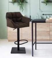 2er Set Barhocker Damaso Stoff schwarz braun 2er Set Barhocker Damaso Stoff schwarz braun