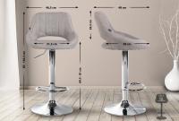 Barhocker Milet Stoff chrom grau Barhocker Milet Stoff chrom grau