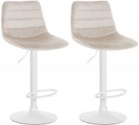 2er Set Barhocker Lex Samt Weiß creme 2er Set Barhocker Lex Samt Weiß creme