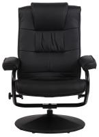 Sessel Ennis mit Fußhocker schwarz 