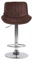 Barhocker Lentini Samt chrom braun 