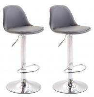 2er Set Barhocker Kiel Vollgepolstert Kunstleder chrom grau 2er Set Barhocker Kiel Vollgepolstert Kunstleder chrom grau