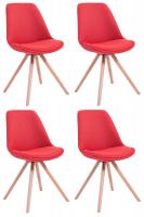 4er Set Stühle Toulouse Stoff Rund natura (eiche) rot 4er Set Stühle Toulouse Stoff Rund natura (eiche) rot