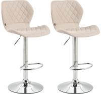 2er Set Barhocker Cork Stoff chrom creme 2er Set Barhocker Cork Stoff chrom creme