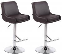 2er Set Barhocker Club Kunstleder chrom braun 2er Set Barhocker Club Kunstleder chrom braun