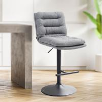 2er Set Barhocker Damar Stoff schwarz grau 2er Set Barhocker Damar Stoff schwarz grau