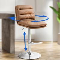 Barhocker Damar Kunstleder chrom hellbraun Barhocker Damar Kunstleder chrom hellbraun
