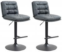 2er Set Barhocker Damar Kunstleder schwarz grau 2er Set Barhocker Damar Kunstleder schwarz grau