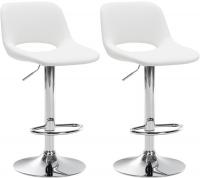 2er Set Barhocker Camden Kunstleder chrom weiß 2er Set Barhocker Camden Kunstleder chrom weiß