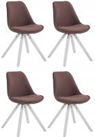 4er Set Besucherstuhl Toulouse Stoff Square weiß (eiche) braun 