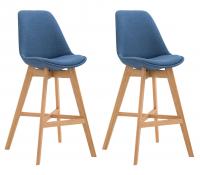 2er Set Barhocker Cannes Stoff natura blau 2er Set Barhocker Cannes Stoff natura blau
