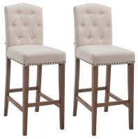 2er Set Barhocker Louise Stoff antik-hell creme 2er Set Barhocker Louise Stoff antik-hell creme