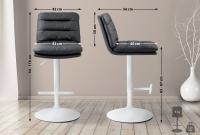 2er Set Barhocker Damar Kunstleder weiß schwarz 2er Set Barhocker Damar Kunstleder weiß schwarz