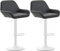 2er Set Barhocker Braga Kunstleder weiß schwarz 2er Set Barhocker Braga Kunstleder weiß schwarz