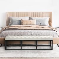 Sitzbank Polson Samt Schwarz 150 cm creme Sitzbank Polson Samt Schwarz 150 cm creme
