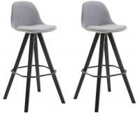 2er Set Barhocker Franklin Stoff Square schwarz (eiche) grau 2er Set Barhocker Franklin Stoff Square schwarz (eiche) grau
