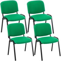 4er Set Besucherstuhl Ken Stoff grün 