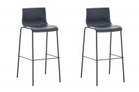 2er Set Barhocker Hoover Kunststoff 4-Fuß Gestell schwarz grau 2er Set Barhocker Hoover Kunststoff 4-Fuß Gestell schwarz grau