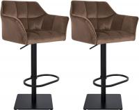 2er Set Barhocker Damaso B Samt braun 2er Set Barhocker Damaso B Samt braun