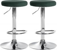 2er Set Barhocker Ponte Samt chrom grün 2er Set Barhocker Ponte Samt chrom grün