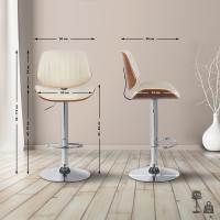 2er Set Barhocker Clawson Kunstleder chrom walnuss/creme 2er Set Barhocker Clawson Kunstleder chrom walnuss/creme