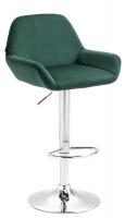 Barhocker Braga Samt chrom dunkelgrün Barhocker Braga Samt chrom dunkelgrün