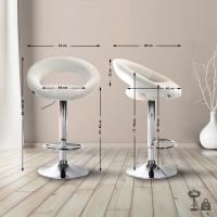 Barhocker Olinda Samt chrom creme 