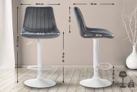 2er Set Barhocker Toni Samt weiß dunkelgrau 