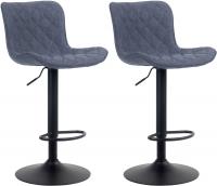 2er Set Barhocker Emma Stoff blau 2er Set Barhocker Emma Stoff blau