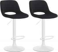 2er Set Barhocker Camden Samt weiß schwarz 