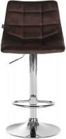 Barhocker Jerry Samt chrom braun 