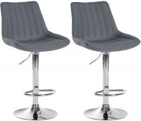2er Set Barhocker Toni Stoff chrom grau 2er Set Barhocker Toni Stoff chrom grau