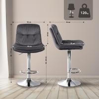 Barhocker Laurel Samt chrom dunkelgrau 
