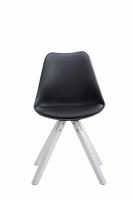 4er Set Stühle Toulouse Kunstleder weiß (eiche) Square schwarz 