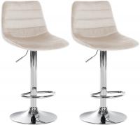 2er Set Barhocker Lex Samt Chrom creme