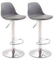 2er Set Barhocker Kiel Kunststoff chrom grau 2er Set Barhocker Kiel Kunststoff chrom grau
