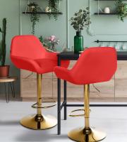 Barhocker Braga Gold Kunstleder rot Barhocker Braga Gold Kunstleder rot