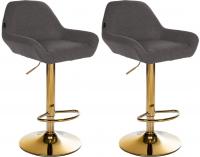 2er Set Barhocker Braga Gold Stoff dunkelgrau 2er Set Barhocker Braga Gold Stoff dunkelgrau