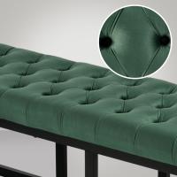 Sitzbank Polson Samt Schwarz 120 cm grün 