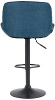 2er Set Barhocker Solon Schwarz Stoff blau 2er Set Barhocker Solon Schwarz Stoff blau