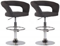 2er Set Barhocker Jaen Stoff dunkelgrau 