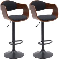 2er Set Barhocker Kingston B Stoff walnuss/schwarz 2er Set Barhocker Kingston B Stoff walnuss/schwarz